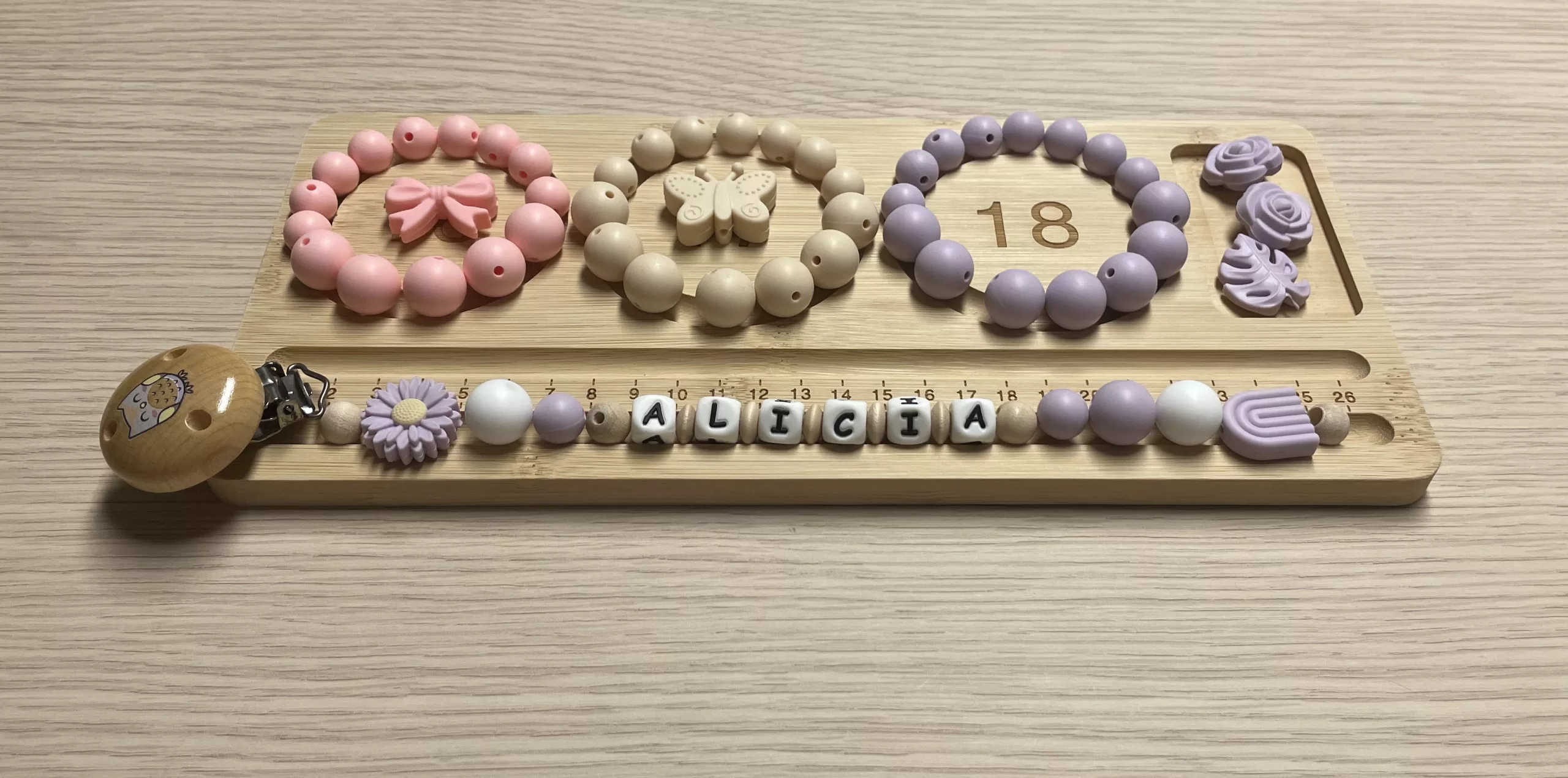 Chaîne à lolette "Arc en ciel" - mauve