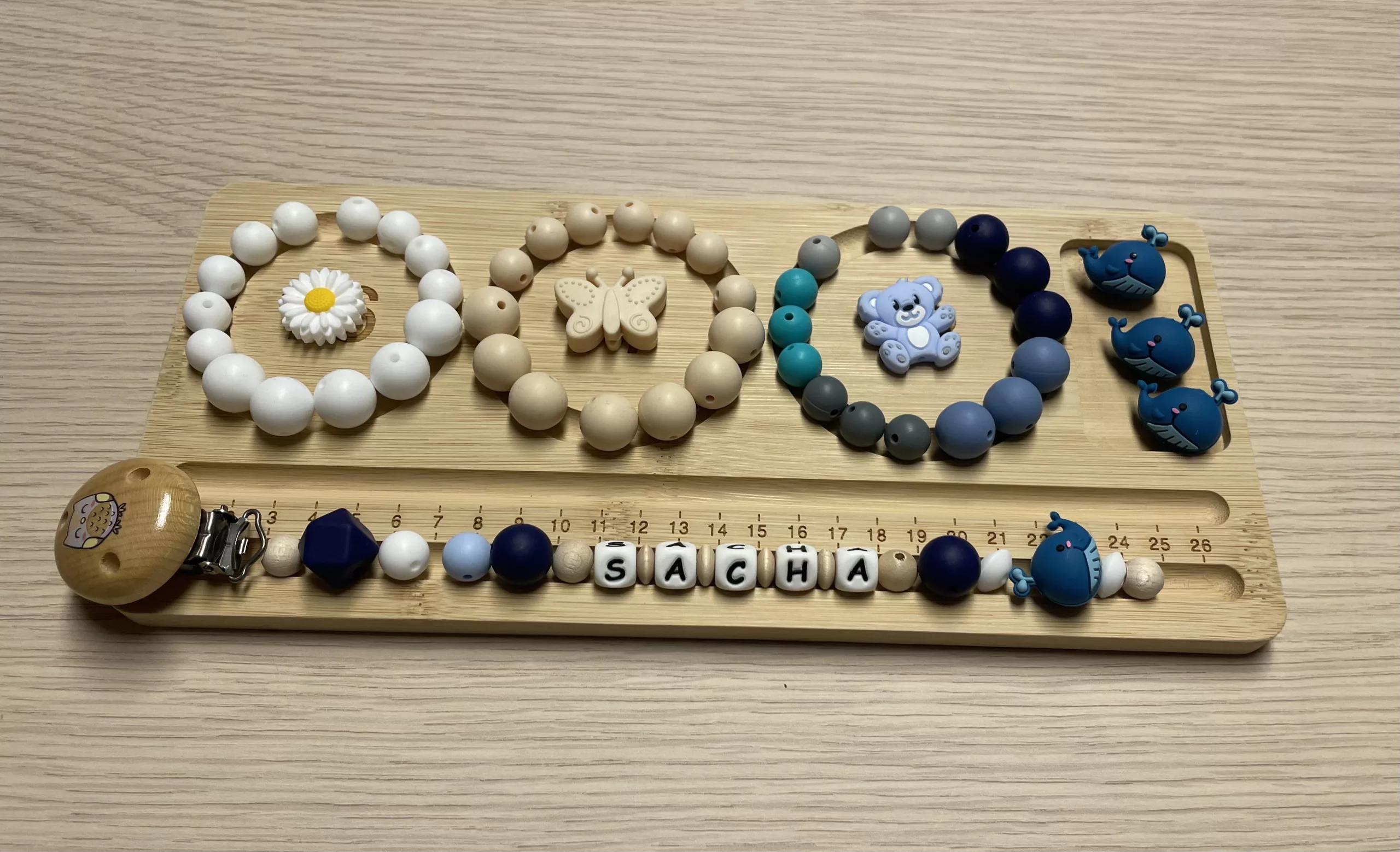 Chaîne à lolette "Baleine" - Bleu