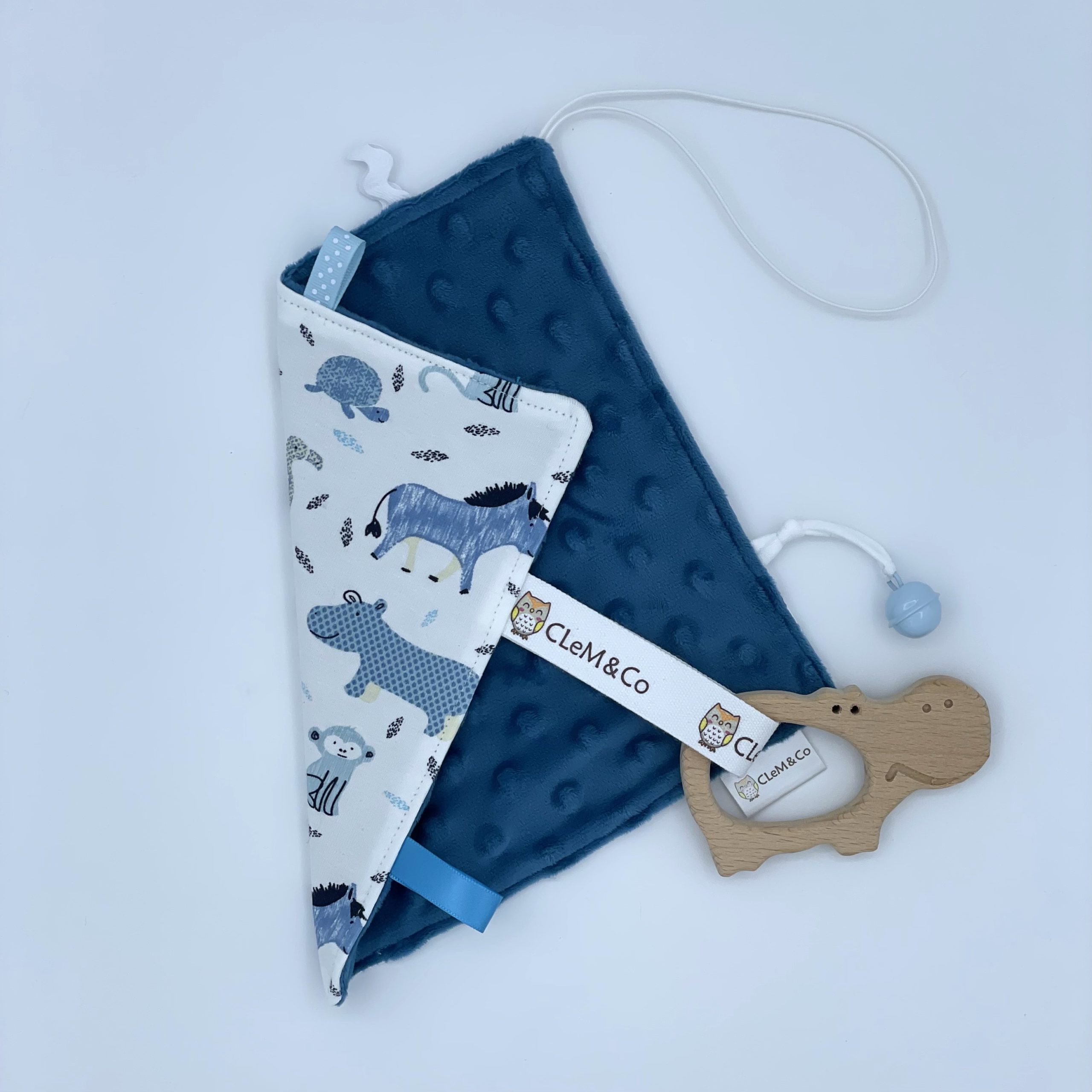 Carré d'éveil "Savane" - Bleu & Bleu pétrole – Image 3